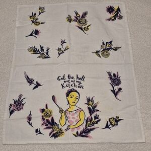 Blue Q White and Yellow Tea Towel